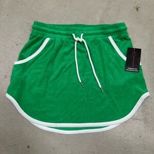 No Boundaries Green Terry Skirt